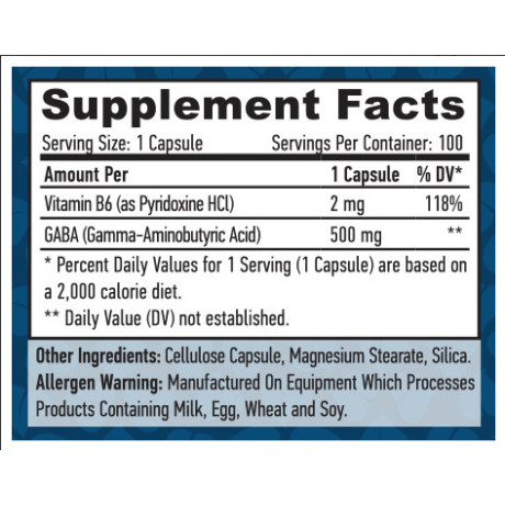 HAYA LABS GABA + B6 500MG