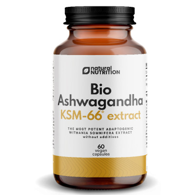 Natural Nutrition Bio Ashwagandha KSM-66® kapsle, PegraStore.cz