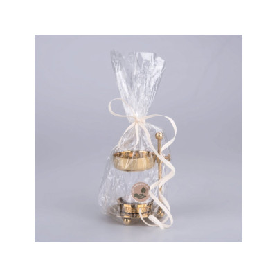 Kadidelnice mosazná na čajovou svíčku, nastavitelná výška, průměr 7 cm, výška 11 cm, PegraStore,cz