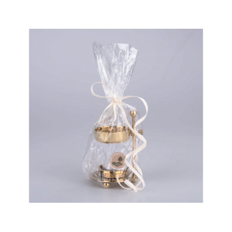 Kadidelnice mosazná na čajovou svíčku, nastavitelná výška, průměr 7 cm, výška 11 cm, PegraStore,cz