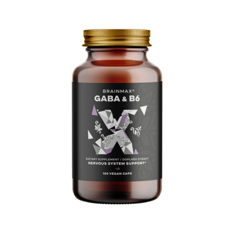 BrainMax GABA & B6, 700 mg, 100 rostlinných kapslí