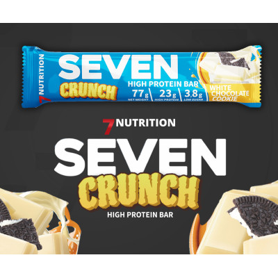 7Nutrition SEVEN CRUNCH PROTEIN BAR bílá čokoláda a sušenky 77G