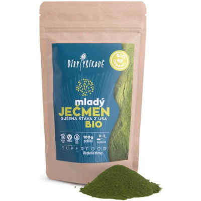 Mladý ječmen BIO sušená šťáva z USA 100 g, Pegrastore.cz