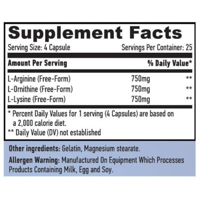 Haya Labs L-arginine / L-Ornitine / L-Lysine