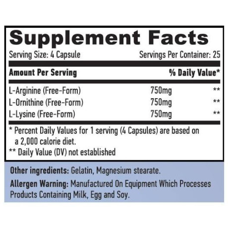 Haya Labs L-arginine / L-Ornitine / L-Lysine