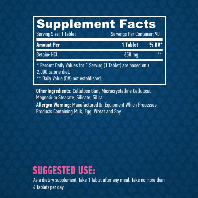 Haya Labs Betaine HCl 650mg