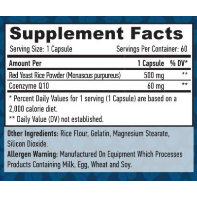 Haya Labs Coenzym Q10 & Red yeast rice 500mg