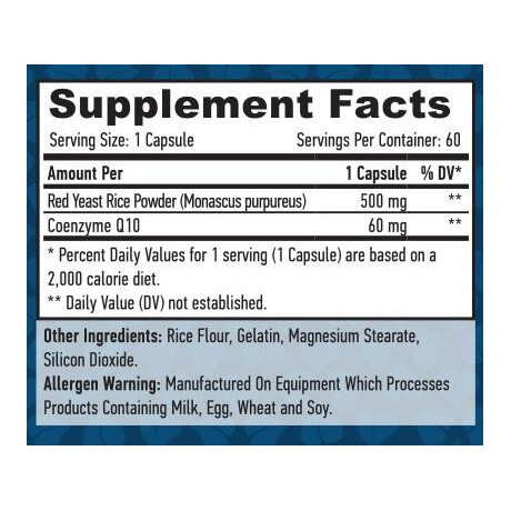 Haya Labs Coenzym Q10 & Red yeast rice 500mg