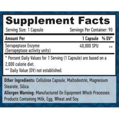 Haya Labs Serrapeptase 40000 SPU