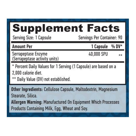 Haya Labs Serrapeptase 40000 SPU