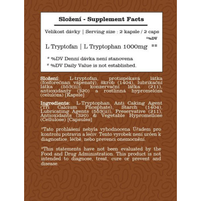 Tree of Health L-Tryptophan 500mg